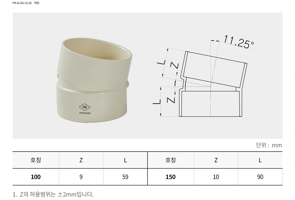 FM-11.25L (11.25˚곡관)